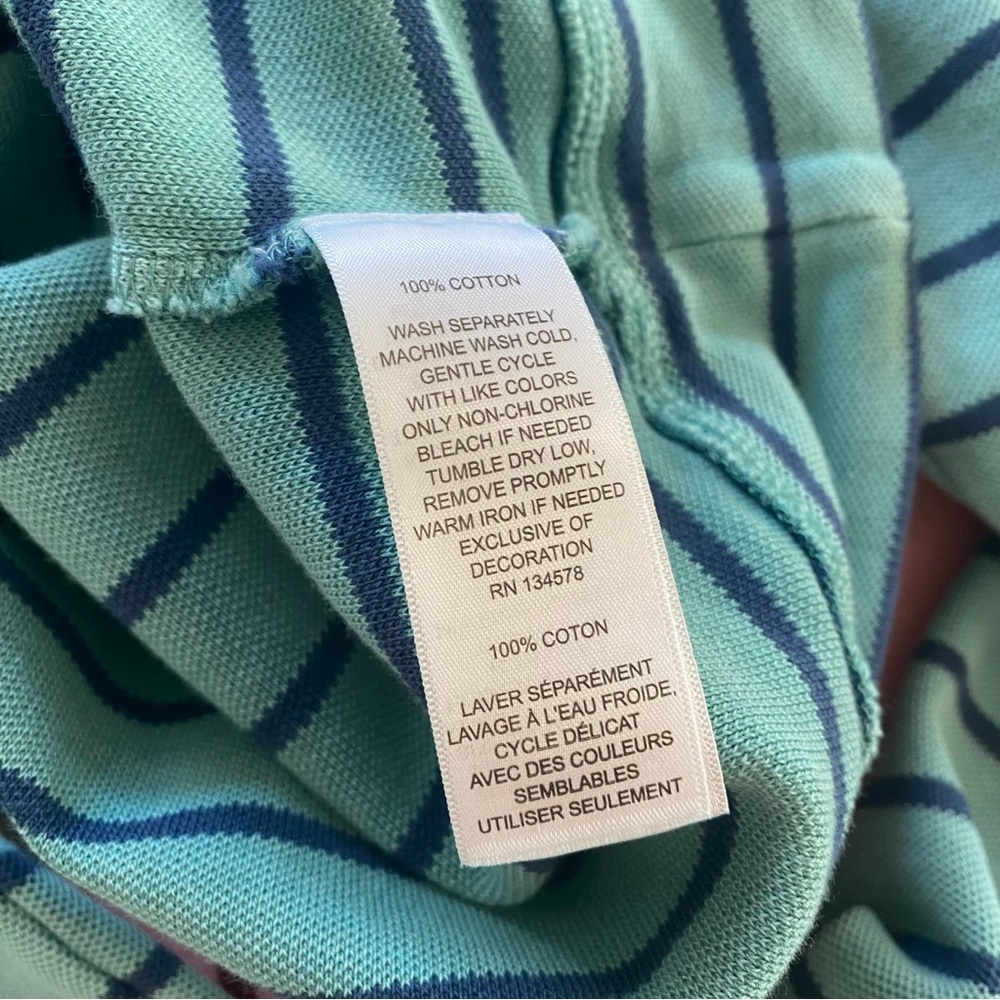 Vineyard Vines Boys Blue Stripe Garment-Dyed Saltwater Half Zip Pullover Small - Picture 12 of 12